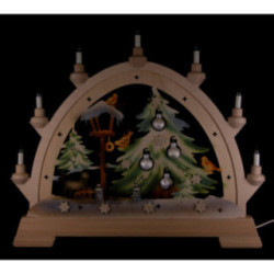 Candle Arch - Cat with Baubles, Colored - 48x42 cm / 18.9x16.5 inch