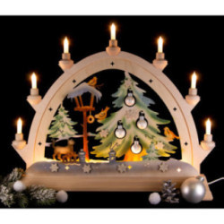 Candle Arch - Cat with Baubles, Colored - 48x42 cm / 18.9x16.5 inch