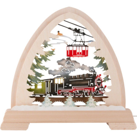 Pointed Arch - Train, Colored - 40x37 cm / 15.7x14.6 inch