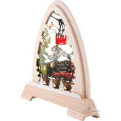 Gotischer Bogen Eisenbahn farbig - 40x37 cm