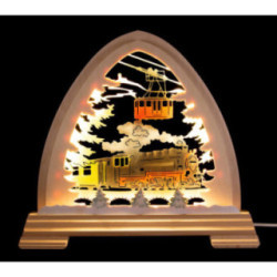 Pointed Arch - Train, Colored - 40x37 cm / 15.7x14.6 inch