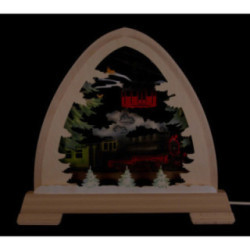 Pointed Arch - Train, Colored - 40x37 cm / 15.7x14.6 inch