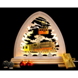 Pointed Arch - Train, Colored - 40x37 cm / 15.7x14.6 inch