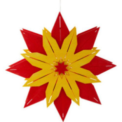 Fensterbild Weihnachtsstern rot/gelb - 28 cm