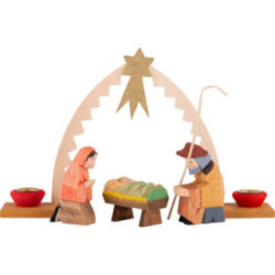 Holy Family with Arch, Set of Four - 9,5 cm / 3.7 inch