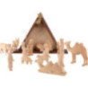Nativity Set of 16 Pieces, Untreated - 14,5 cm / 5.7 inch