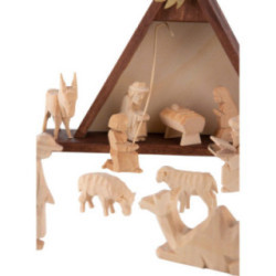 Nativity Set of 16 Pieces, Untreated - 14,5 cm / 5.7 inch