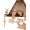 Nativity Set of 16 Pieces, Untreated - 14,5 cm / 5.7 inch