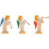 Angels with Flute and Multi-Colored Wings, Set of Three - 5,5 cm / 2.2 inch