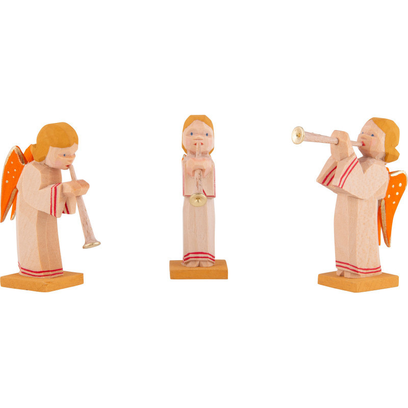 Angels with Flute, Set of Three - 5,5 cm / 2.2 inch