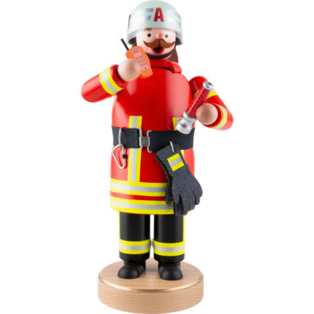 Räuchermännchen Feuerwehrmann schwarz-rot - 23 cm