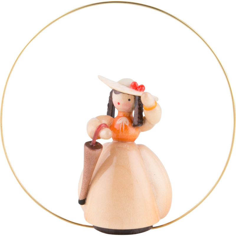 Schaarschmidt Hut-Dame mit Schirm im Ring - 6 cm