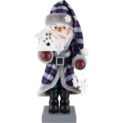 Nussknacker Weihnachtsmann mit Lichterhaus - 48 cm