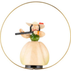 Schaarschmidt Hut-Dame mit Querflöte im Ring - 6 cm