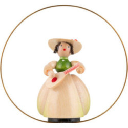 Schaarschmidt Hat Lady with Mandoline in Ring - 6 cm / 2.4 inch