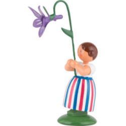 Meadow Flower Girl with Violet - 11 cm / 4.3 inch