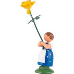 Wiesenblumenmädchen mit Trollblume - 11 cm