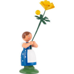 Wiesenblumenmädchen mit Trollblume - 11 cm