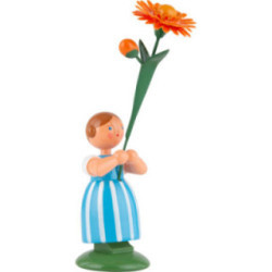Meadow Flower Girl with Marigold - 11 cm / 4.3 inch