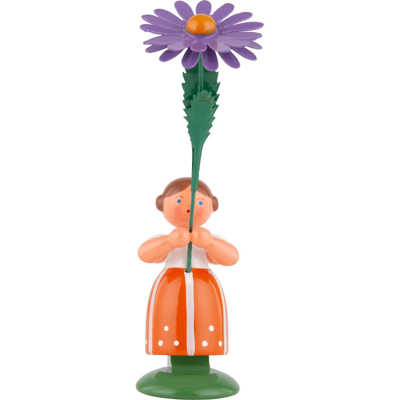 Meadow Flower Girl with Aster - 11 cm / 4.3 inch