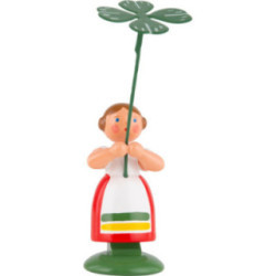 Wiesenblumenmädchen mit Glücksklee - 11 cm