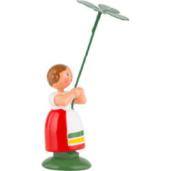 Wiesenblumenmädchen mit Glücksklee - 11 cm