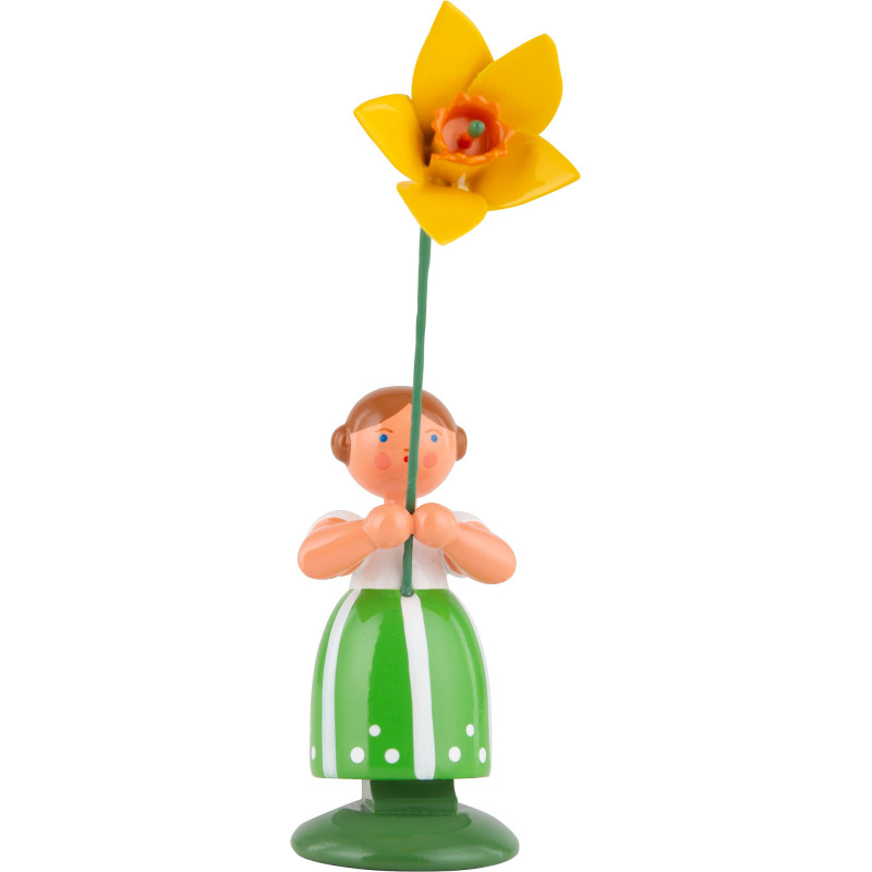 Meadow Flower Girl with Daffodil - 11 cm / 4.3 inch