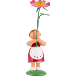 Sommerblumenmädchen mit Heckenrose - 12 cm