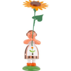 Sommerblumenmädchen mit Sonnenblume - 12 cm