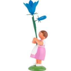 Sommerblumenmädchen mit Sommerglockenblume - 12 cm