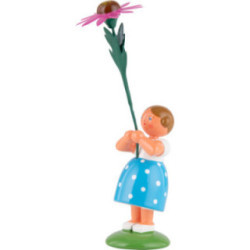 Summer Flower Girl with Purple Coneflower - 12 cm / 4.7 inch