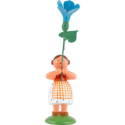 Summer Flower Girl with Blue Bindweed - 12 cm / 4.7 inch