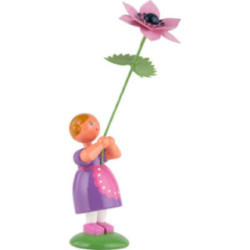 Sommerblumenmädchen mit Anemone - 12 cm