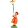 Summer Flower Girl with Yellow Blanket Flower - 12 cm / 4.7 inch