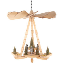 1-Tier Ceiling Pyramid Miners, Carved Chain and Cone - Natural - 45 cm / 17.7 inch