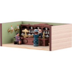 Miniaturstübchen Apotheke mit Apotheker - 4 cm