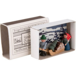 Zündholzschachtel Holzsammler - 3,8 cm