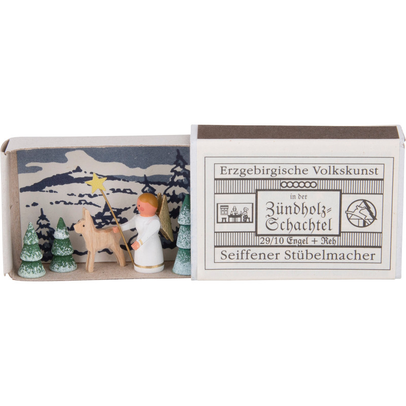 Matchbox - Angel with Deer - 3,8 cm / 1.5 inch