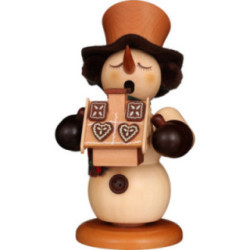 Smoker - Snowman with Gingerbread House Natural - 23,5 cm / 9.3 inch