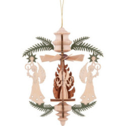 Christbaumschmuck Zweig - Bergmann, Engel und Reiterlein - 13 cm