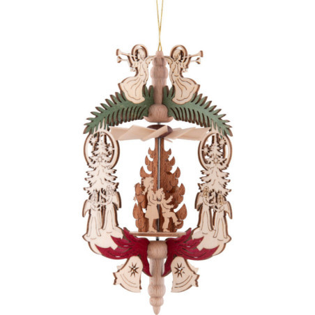 Christbaumschmuck Engel mit Tanne - Heiliger Abend - 14,5 cm