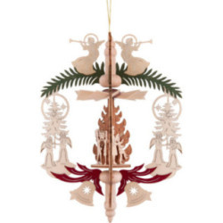 Christbaumschmuck Engel mit Tanne - Heiliger Abend - 14,5 cm