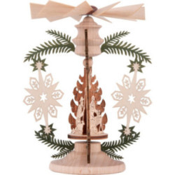 1-stöckiges Wärmespiel Zweig Kristall - Christi Geburt - 13 cm