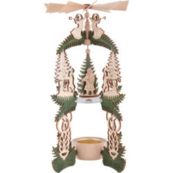 1-Tier Pyramid - Children with Christmas Tree - Christmas Eve - 26 cm / 10.2 inch