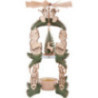 1-Tier Pyramid - Forest Lodge - Santa Claus, Deer and Angel - 26 cm / 10.2 inch