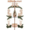 1-Tier Pyramid - Forest Lodge - Santa Claus, Deer and Angel - 26 cm / 10.2 inch