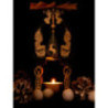 1-Tier Pyramid - Forest Lodge - Santa Claus, Deer and Angel - 26 cm / 10.2 inch