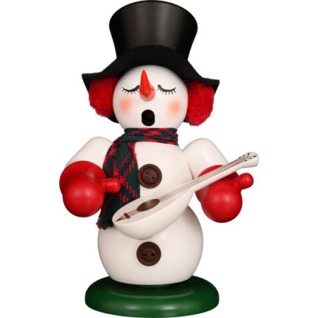 Smoker - Snowman with Lute - 23,5 cm / 9.3 inch