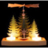 1-stöckige Pyramide Tannen - Bergmann, Engel und Räuchermann - 16,5 cm