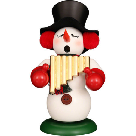 Smoker - Snowman With Panpipe - 24 cm / 9.4 inch